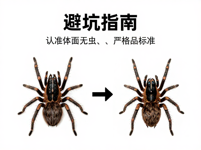 避坑指南，幼蛛成体差异大？认准体表无虫、严格品相标准