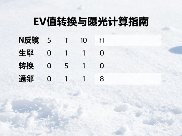 雪景ND滤镜参数换算,高反差下EV值转换与曝光计算指南