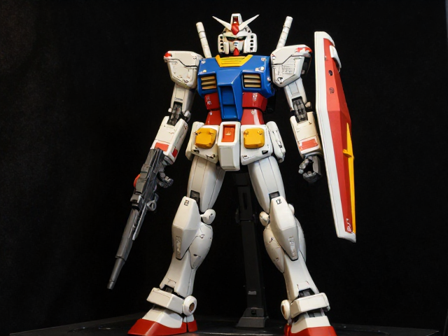 RX-78-2元祖高达模型灯光氛围布置，合金高达改装展示