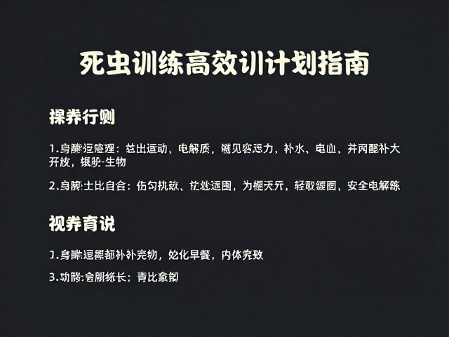 高效执行计划与长期维持
