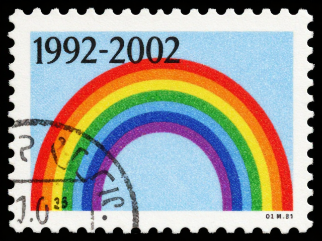 1992-2002编号邮票,替代老纪特功能,彩虹印刷成最大亮点