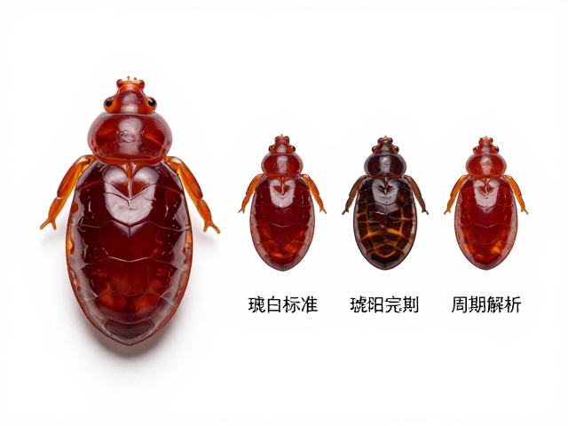 琥珀品相标准，深红至酒红色特征与蜕皮周期解析