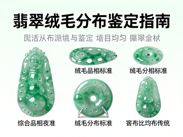 强光手电观察，翡翠品相标准与绒毛分布均匀鉴定指南