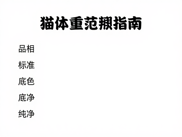 品相标准与底色纯净，猫体重范围指南，打造高流量宠物内容