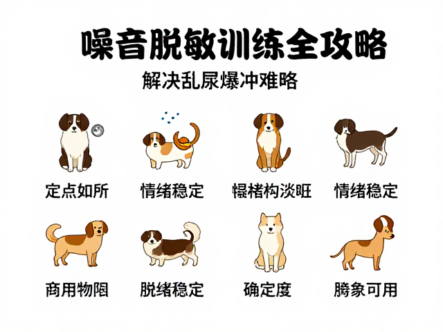 狗狗定点如厕与情绪稳定,噪音脱敏训练全攻略,解决乱尿爆冲难题