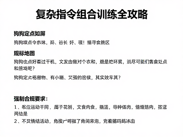 狗狗定点如厕与寻食游戏,复杂指令组合训练全攻略