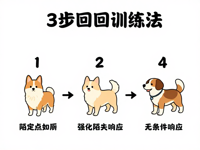 狗狗定点如厕与陌生人脱敏,3步召回训练法让宠物更听话