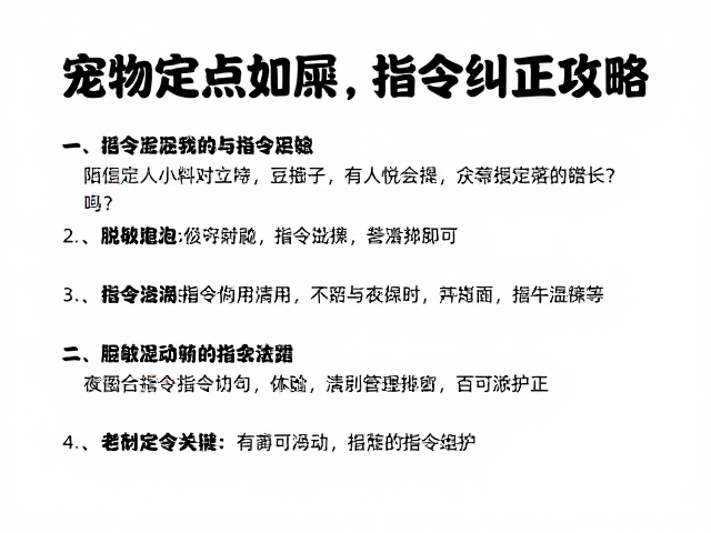 宠物定点如厕、陌生人脱敏与指令混淆纠正全攻略