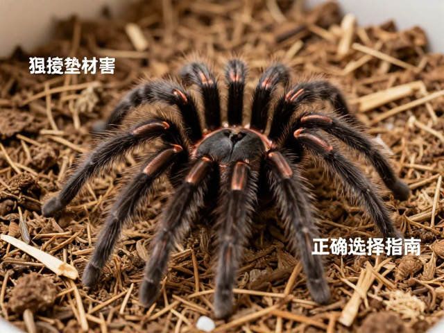 狼蛛入门避坑,错误垫材的危害与正确选择指南