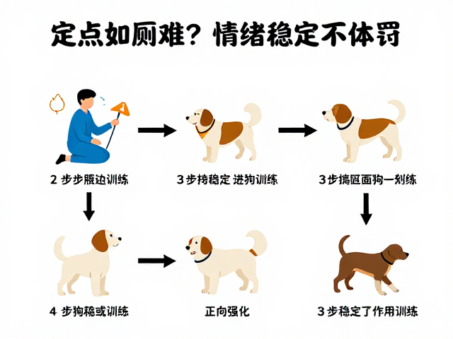 定点如厕难?情绪稳定不体罚,3步搞定狗狗训练