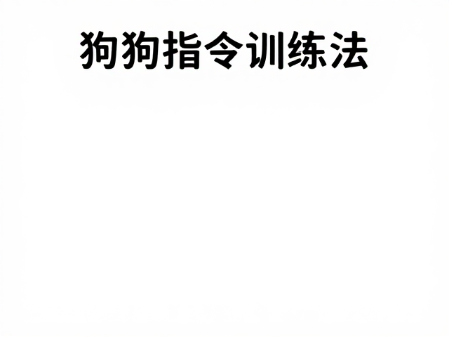 狗狗定点如厕与吠叫抑制，一致性指令训练法