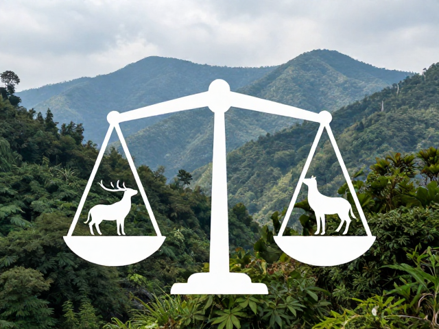 山林生态调节,通过监测指示物种抑制优势植物,守护生物多样性