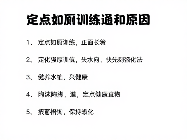 定点如厕训练,正向强化法,健康评估,打造狗狗好习惯
