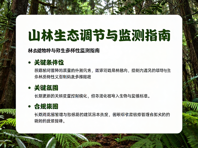 山林生态调节，森林更新关键物种与生物多样性监测指南