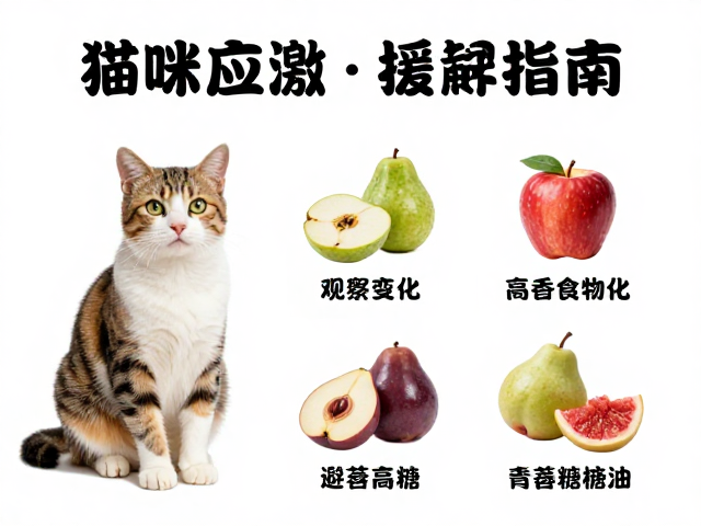 猫咪应激缓解指南，观察食欲变化，避免高糖水果危害