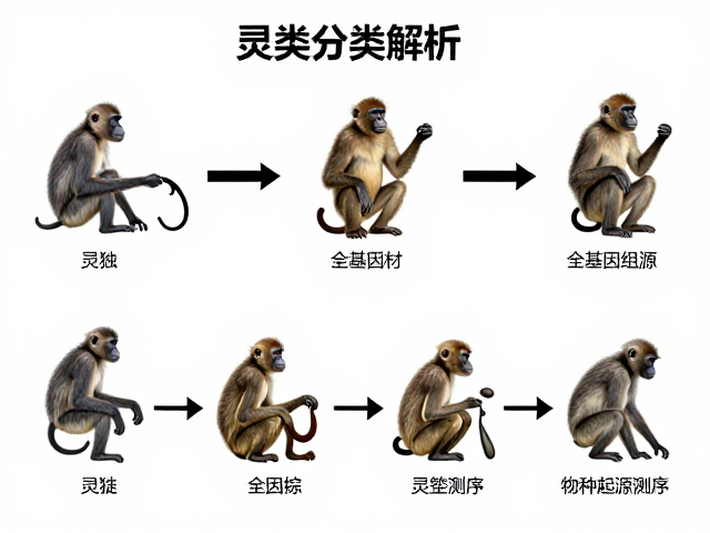 灵长目分类地位解析,基于全基因组测序与物种起源溯源