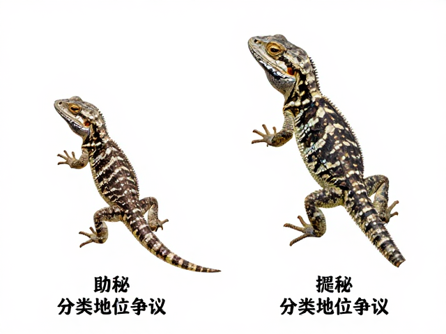 爬行动物亚种对比,幼体成体差异图鉴,揭秘分类地位争议
