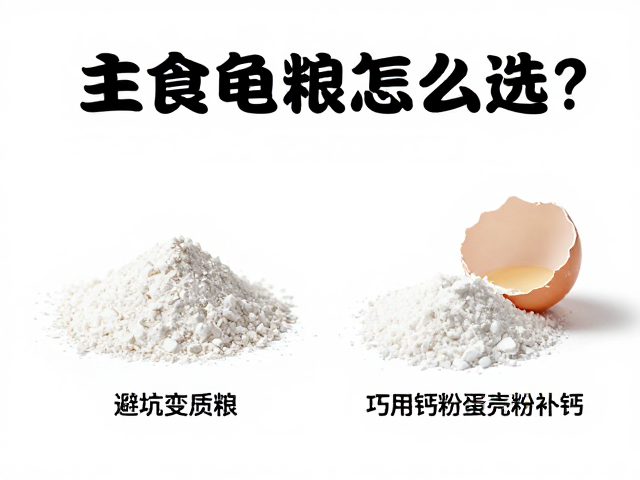 主食龟粮怎么选?避坑变质粮,巧用钙粉蛋壳粉补钙