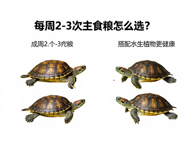 成龟每周2-3次主食龟粮怎么选?搭配水生植物更健康
