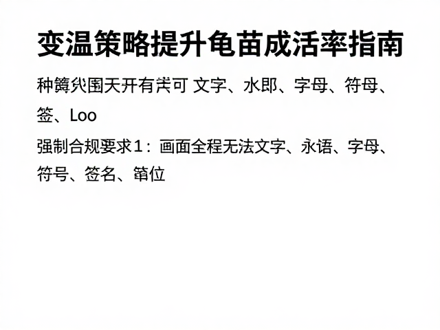 种龟鉴别与温控孵化，变温策略提升龟苗成活率指南
