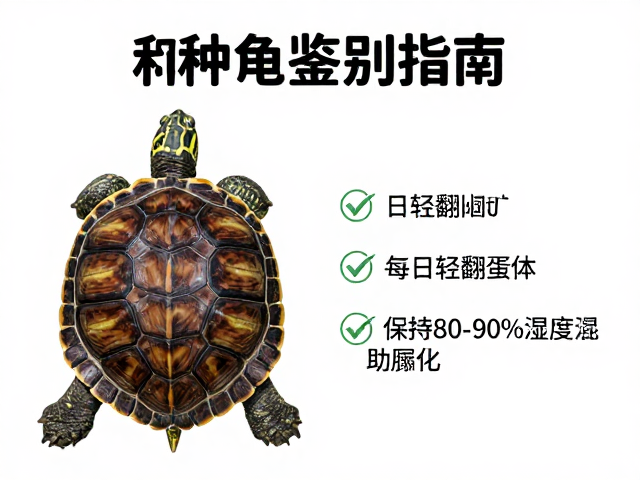 种龟鉴别指南,每日轻翻蛋体,保持80-90%湿度助孵化