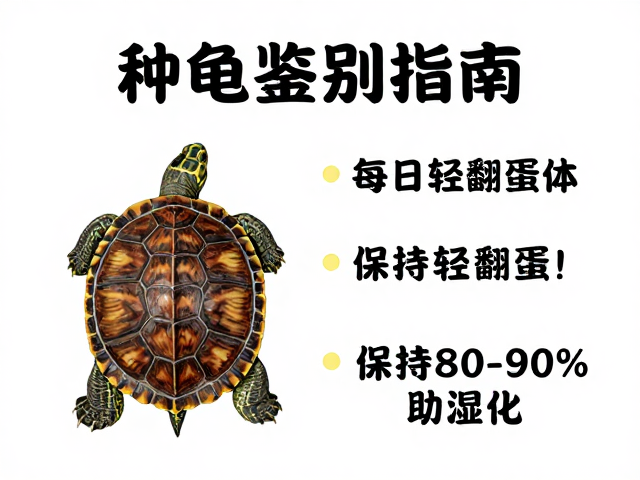 种龟鉴别指南,每日轻翻蛋体,保持80-90%湿度助孵化