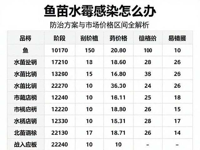 鱼苗水霉感染怎么办?防治方案与市场价格区间全解析