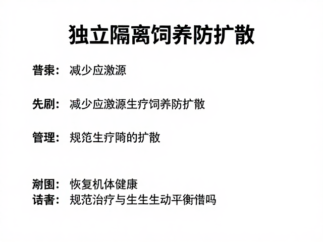 腐皮病防治,减少应激源,独立隔离饲养防扩散