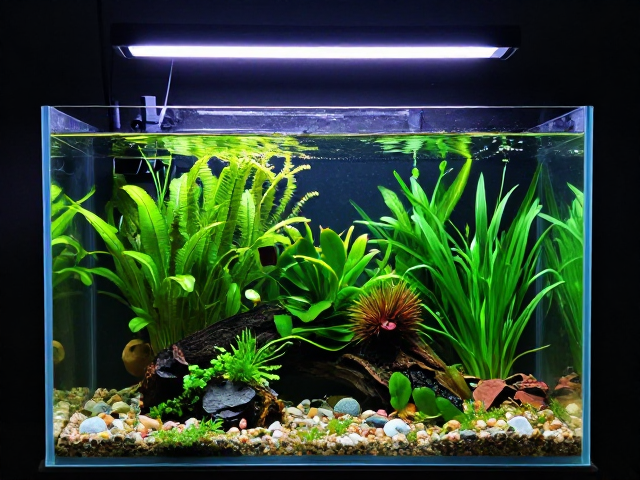 裸缸造景指南，专业灯光色温调控搭配金鱼藻，打造高颜值水族景观