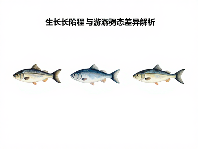 公鱼生长阶段标记与游动姿态差异解析