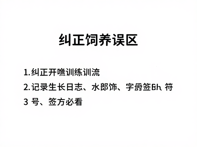 纠正饲养误区,记录生长日志,开食训练技巧,新手必看