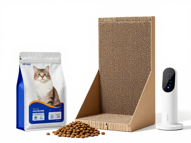 专用猫粮搭配瓦楞纸猫抓板,智能设备提升养宠体验