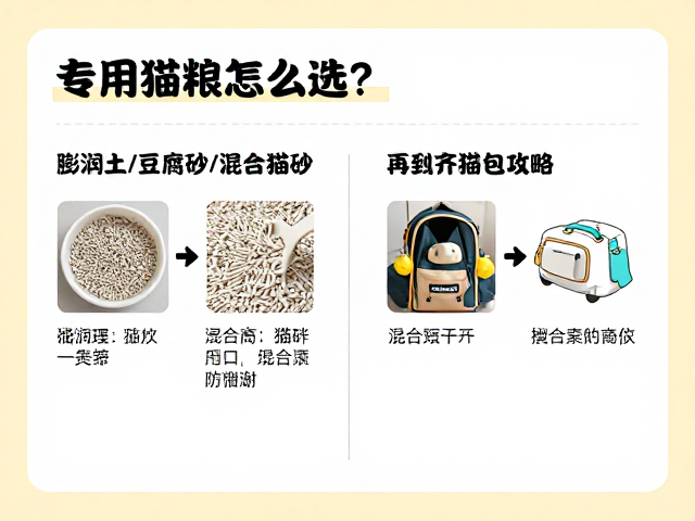 专用猫粮怎么选?膨润土/豆腐砂/混合猫砂对比,再配齐猫包攻略