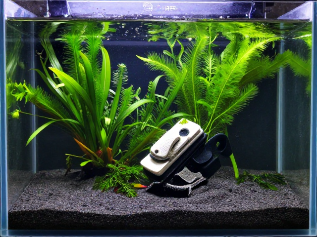 裸缸配深色底砂，如何高效擦拭缸壁藻类，打造高颜值水族景观