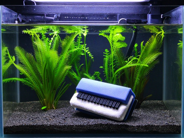 裸缸配深色底砂，如何高效擦拭缸壁藻类，打造高颜值水族景观