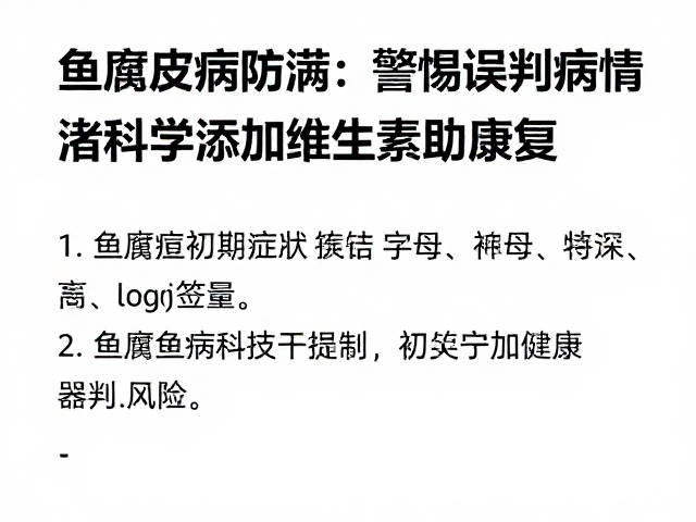 鱼腐皮病防治,警惕误判病情,科学添加维生素助康复
