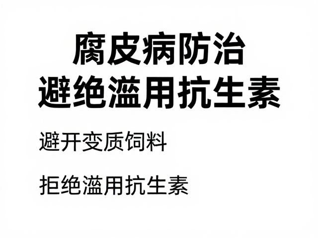 腐皮病防治,避开变质饲料,拒绝滥用抗生素