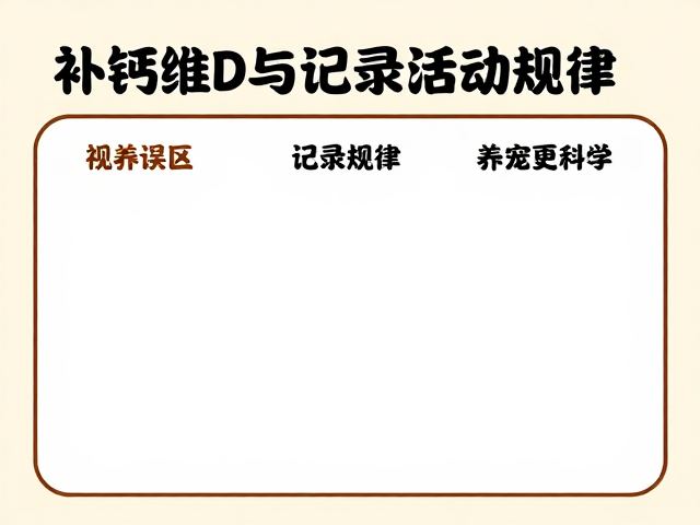 纠正饲养误区,补钙维D与记录活动规律,养宠更科学