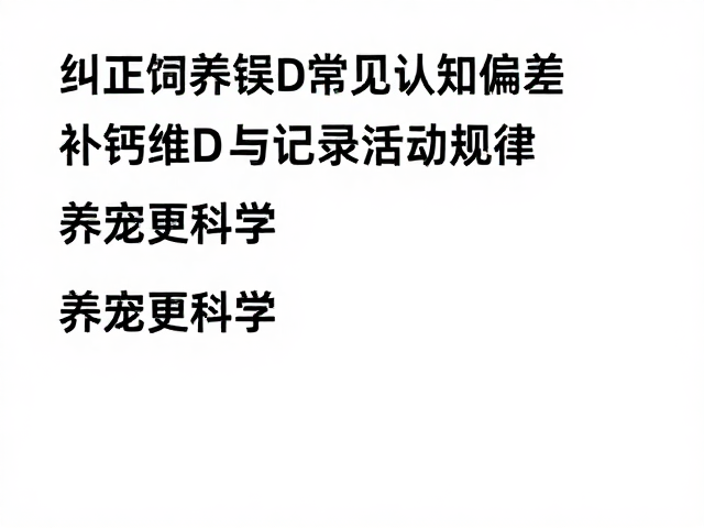 纠正饲养误区,补钙维D与记录活动规律,养宠更科学