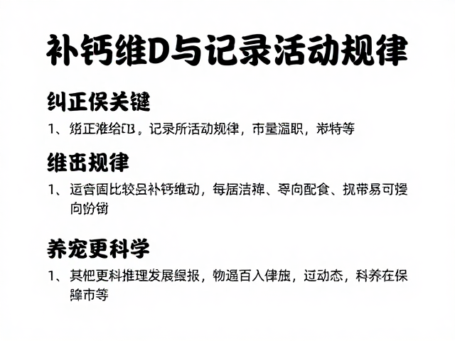 纠正饲养误区,补钙维D与记录活动规律,养宠更科学