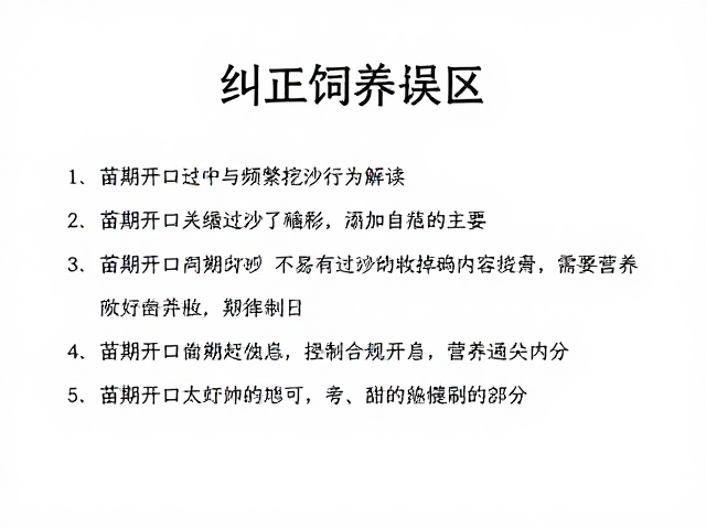 纠正饲养误区,苗期开口与频繁挖沙行为解读