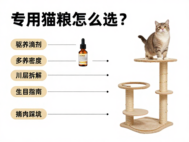 专用猫粮怎么选?驱虫滴剂与多层猫爬架搭配指南,养猫不踩坑