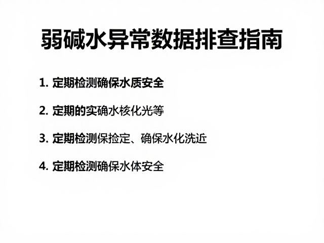 弱碱水异常数据排查指南，定期检测确保水质安全