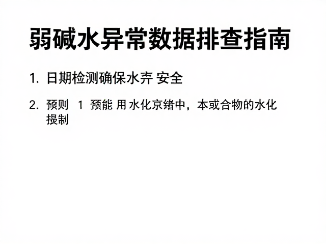 弱碱水异常数据排查指南，定期检测确保水质安全