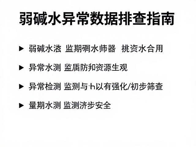 弱碱水异常数据排查指南，定期检测确保水质安全