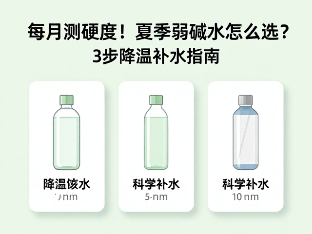 每月测硬度！夏季弱碱水怎么选？3步降温补水指南