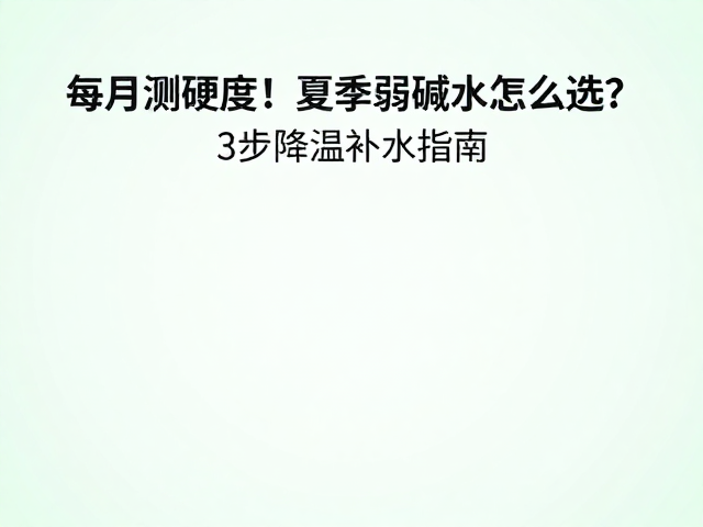 每月测硬度！夏季弱碱水怎么选？3步降温补水指南