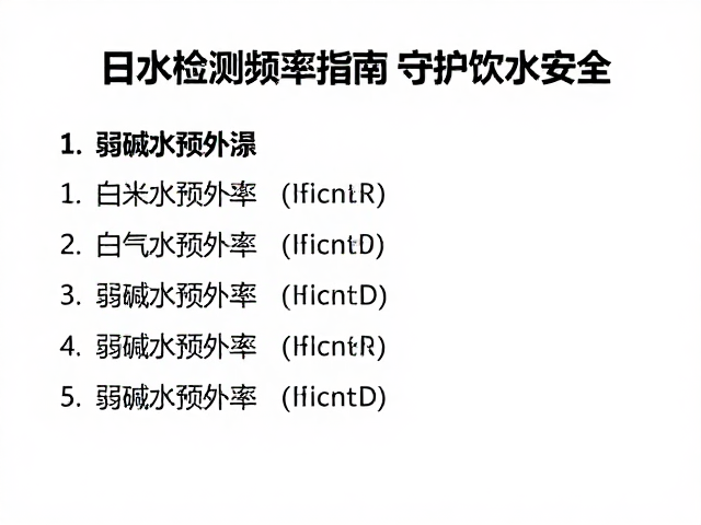 弱碱水预处理，自来水每日检测频率指南，守护饮水安全