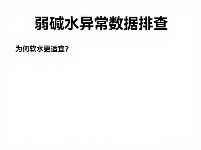 弱碱水异常数据排查，为何软水更适宜？