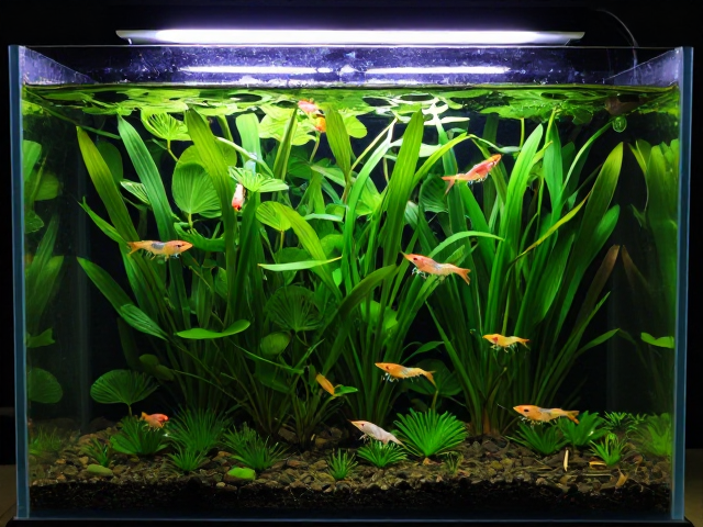 鱼缸生态造景，莫斯浮萍搭配丰年虾，打造上层栖息微景观